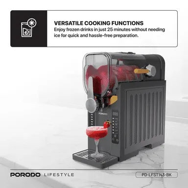 Porodo Lifestyle 200W Slushie and Frozen Drink Maker Machine - Black