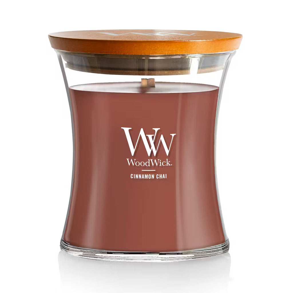 WoodWick Medium Hourglass Cinnamon Chai Candle WoodWick Medium Hourglass Cinnamon Chai Candle