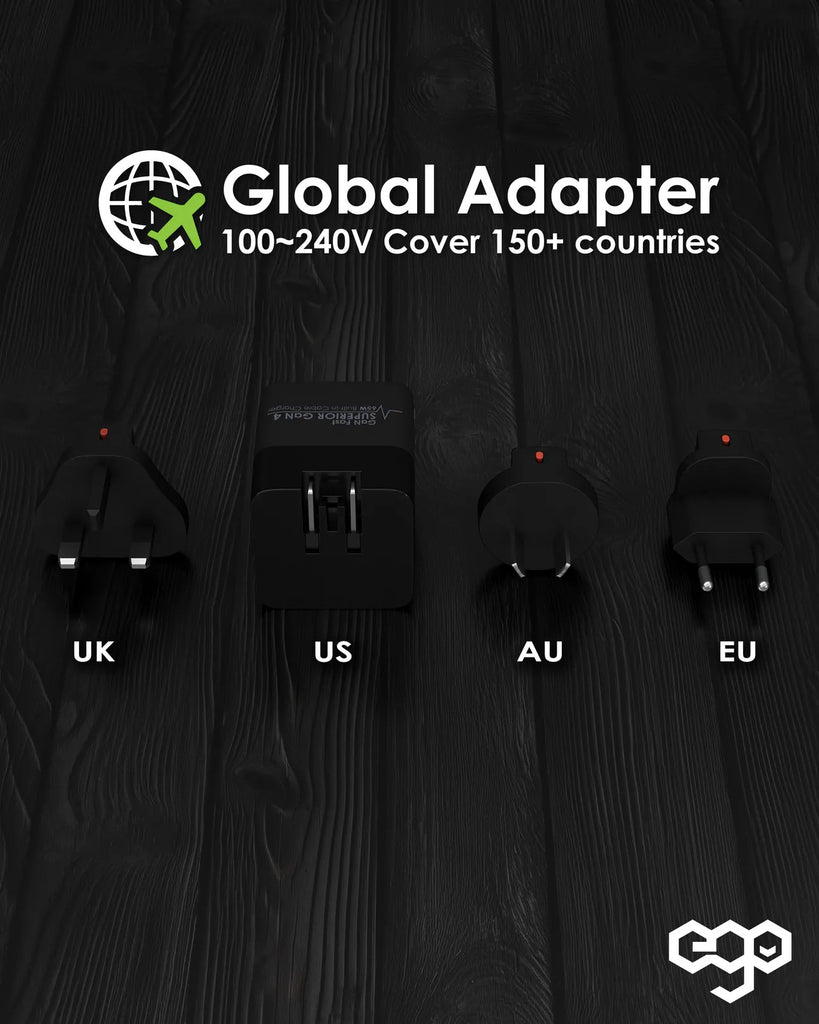 EGO 65W SUPERIOR GaN 4 Travel Adapter Charger EGO 65W SUPERIOR GaN 4 Travel Adapter Charger