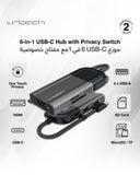 URTECH 6-in-1 USB-C Hub  Privacy Screen Protection  4K HDMI  SD Card Reader  100W PD Premium Aluminum Design