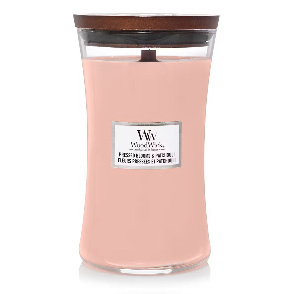 WoodWick Large Hourglass Pressed Blooms & Patchouli