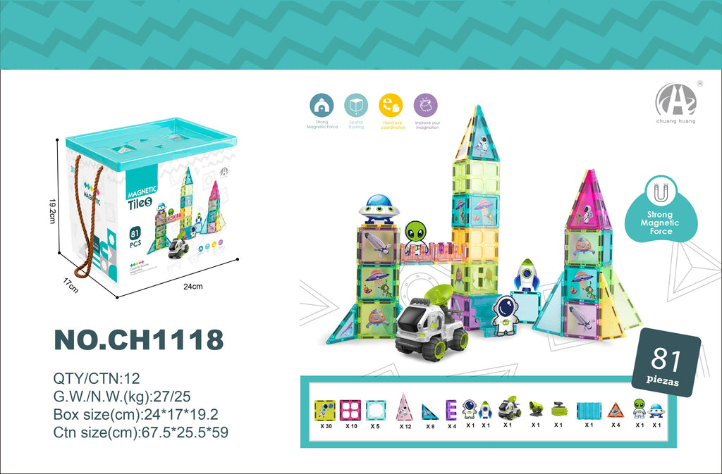 Space theme color window magnetic film 81PCS