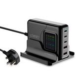 URTECH 200W Charging Station 5-Port USB Fast Charger 100W Power Display
