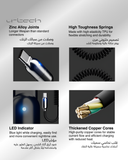 URTECH Premium 100w Spring USB-Type C Charging Cable with Smart LED Indicator