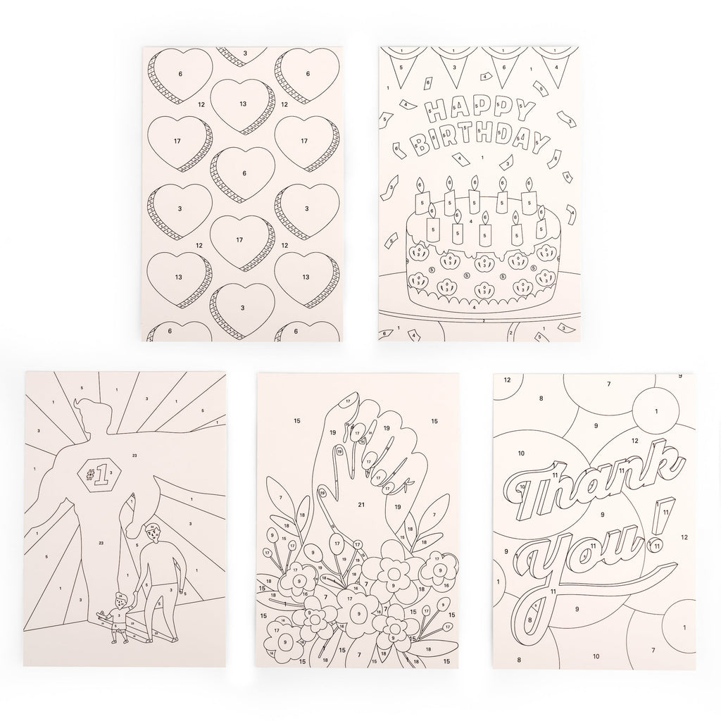 Kikkerland - PAINT BY NUMBERS CARDS CR20 Kikkerland - PAINT BY NUMBERS CARDS CR20