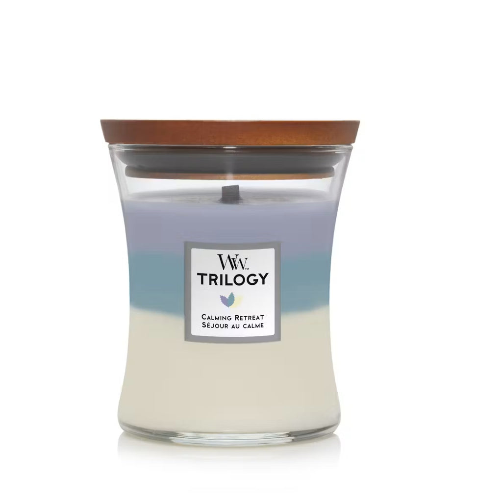 WoodWick Trilogy Medium Hourglass Calming Retreat Candle WoodWick Trilogy Medium Hourglass Calming Retreat Candle