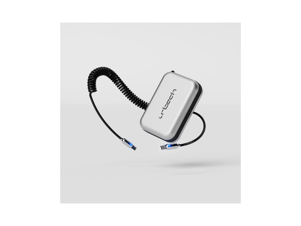 URTECH Premium 100w Spring USB-Type C Charging Cable with Smart LED Indicator URTECH Premium 100w Spring USB-Type C Charging Cable with Smart LED Indicator