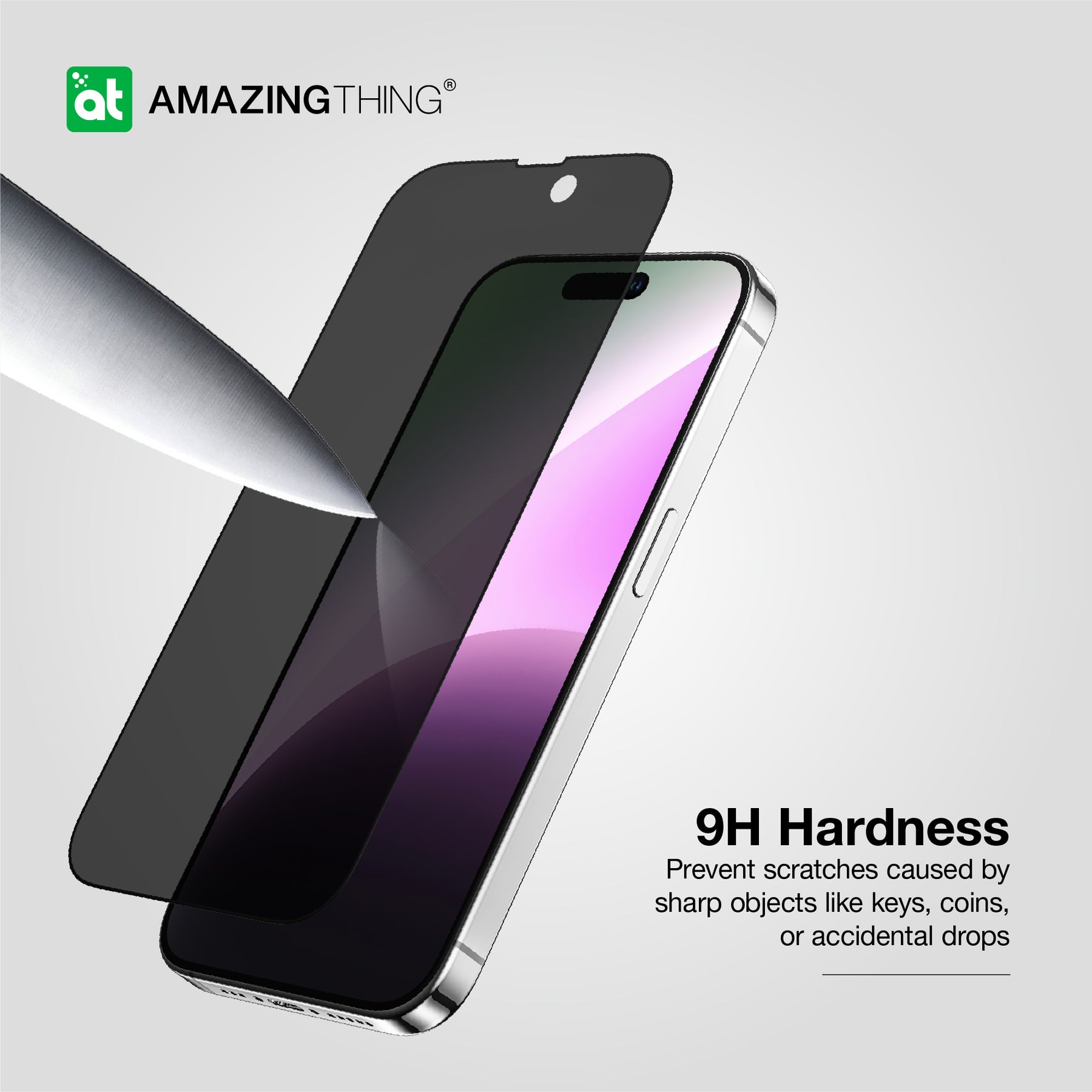 Amazing Thing Titan Privacy Tempered Glass Screen Protector For iPhone 15 Pro/Pro Max