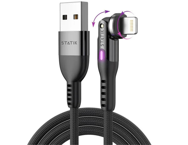 Statik PowerPivot Rotating Charging Cable USB-A to Lightning (1M)