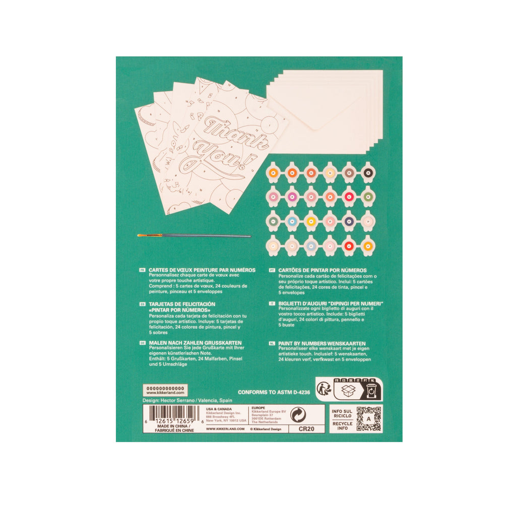 Kikkerland - PAINT BY NUMBERS CARDS CR20 Kikkerland - PAINT BY NUMBERS CARDS CR20