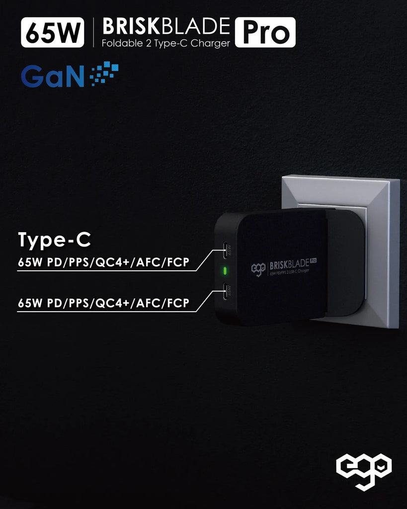 EGO 65W Brisk Blade Pro GaN Charger -Black EGO 65W Brisk Blade Pro GaN Charger -Black