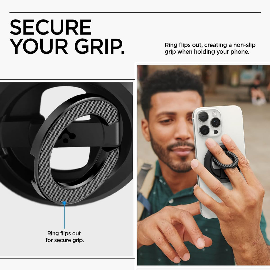 Spigen O-Mag Magnetic Phone Holder with Adjustable Stand - Black Spigen O-Mag Magnetic Phone Holder with Adjustable Stand - Black