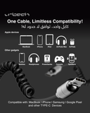 URTECH Premium 100w Spring USB-Type C Charging Cable with Smart LED Indicator