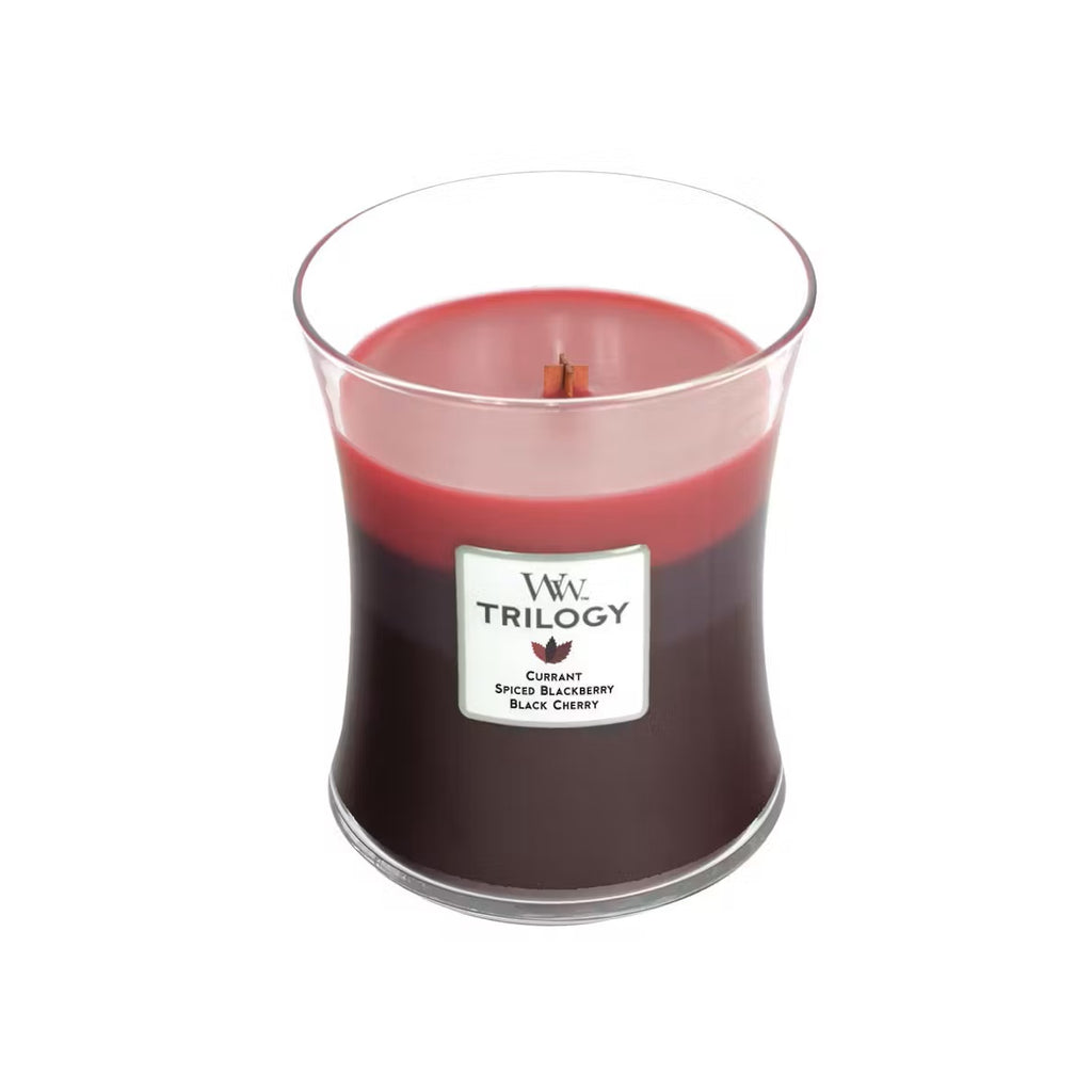 WoodWick Trilogy Medium Hourglass Sun Ripened Berries Candle WoodWick Trilogy Medium Hourglass Sun Ripened Berries Candle