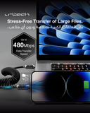 URTECH Premium 100w Spring USB-Type C Charging Cable with Smart LED Indicator