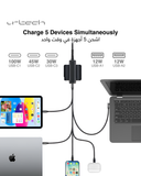 URTECH 200W Charging Station 5-Port USB Fast Charger 100W Power Display