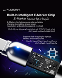 URTECH Premium 100w Spring USB-Type C Charging Cable with Smart LED Indicator