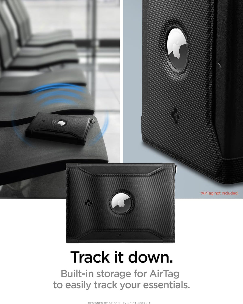 Spigen Universal AirTag Passport Holder - Black Spigen Universal AirTag Passport Holder - Black