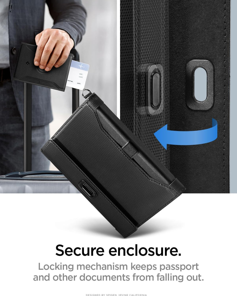 Spigen Universal AirTag Passport Holder - Black Spigen Universal AirTag Passport Holder - Black