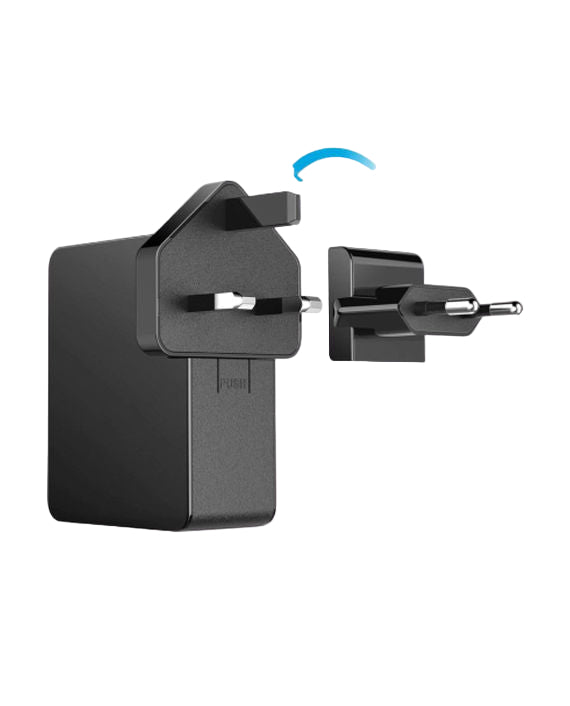 Anker PowerPort 4 Lite Interchangeable EU and UK Plugs – Black