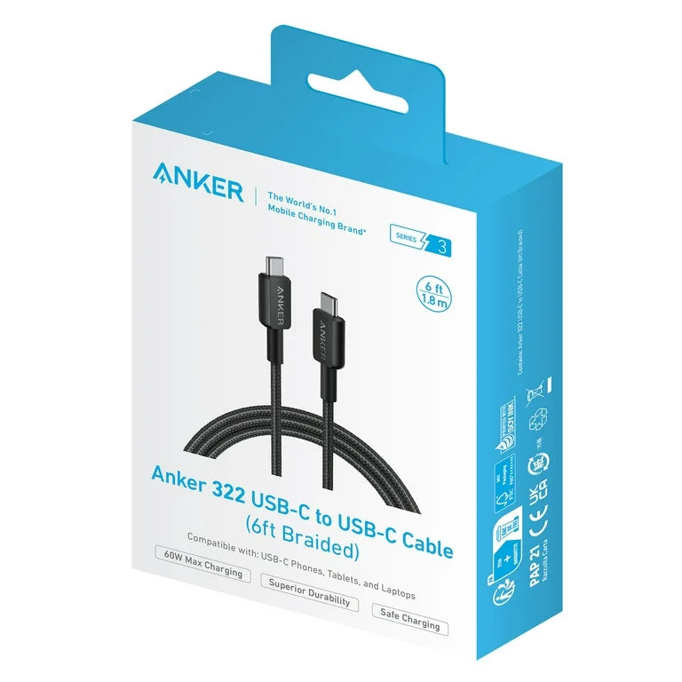 ANKER USB C-Lightning Cable 6FT - Black ANKER USB C-Lightning Cable 6FT - Black