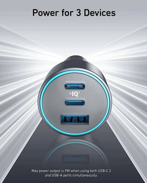 ANKER CAR CHARGER 67W(3-PORT) W/ USB CABLE ANKER CAR CHARGER 67W(3-PORT) W/ USB CABLE