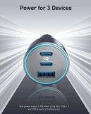 ANKER CAR CHARGER 67W(3-PORT) W/ USB CABLE