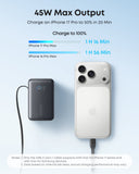Anker Nano 10000mAh Power Bank with Built-In Retractable USB-C Cable 45W Fast Charging