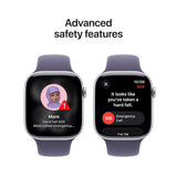 Apple Watch Series 11 GPS 46mm Silver Aluminium Case with Purple Fog Sport Band - S/M