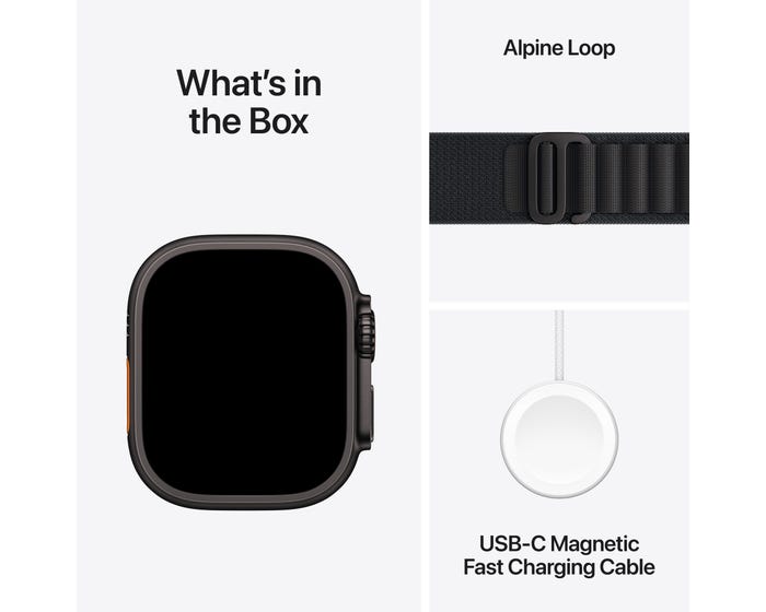 Apple Watch Ultra 3 GPS + Cellular 49mm Black Titanium Case With Black Alpine Loop Medium Apple Watch Ultra 3 GPS + Cellular 49mm Black Titanium Case With Black Alpine Loop Medium