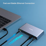 BENFEI Display Link 12-in-1 USB 3.0 Universal Docking Station with Dual HDMI Display
