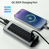 BENFEI 7-Port USB 3.0 Data Hub with BC 1.2 Charging Port, 45W GaN  Dual Type C