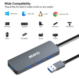 BENFEI USB 3.0 Hub, 4 Ports USB A Splitter Ultra-Slim