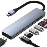 BENFEI Usb C Hub 7-In-1 With Hdmi (4k@60hz,Certified), 100w Power Delivery