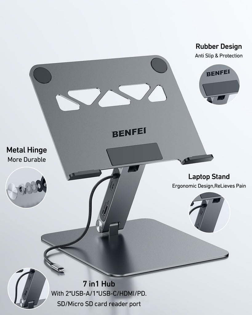 BENFEI Laptop Stand with USB-C 7in1 Docking Station BENFEI Laptop Stand with USB-C 7in1 Docking Station