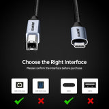 BENFEI USB-B to USB-C Printer Cable, (6.6 FT/2 M), Nylon Braided