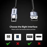 BENFEI USB-A to USB-B Printer Cable, (6.6 FT/2 M), Nylon Braided