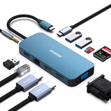 BENFEI 11 in 1 USB C Hub Triple Display Docking Station Dual HDMI VGAUSB 3.0 SD TF Card Reader 3 5mm AUX Audio