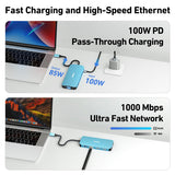 BENFEI 11 in 1 USB C Hub Triple Display Docking Station Dual HDMI VGAUSB 3.0 SD TF Card Reader 3 5mm AUX Audio