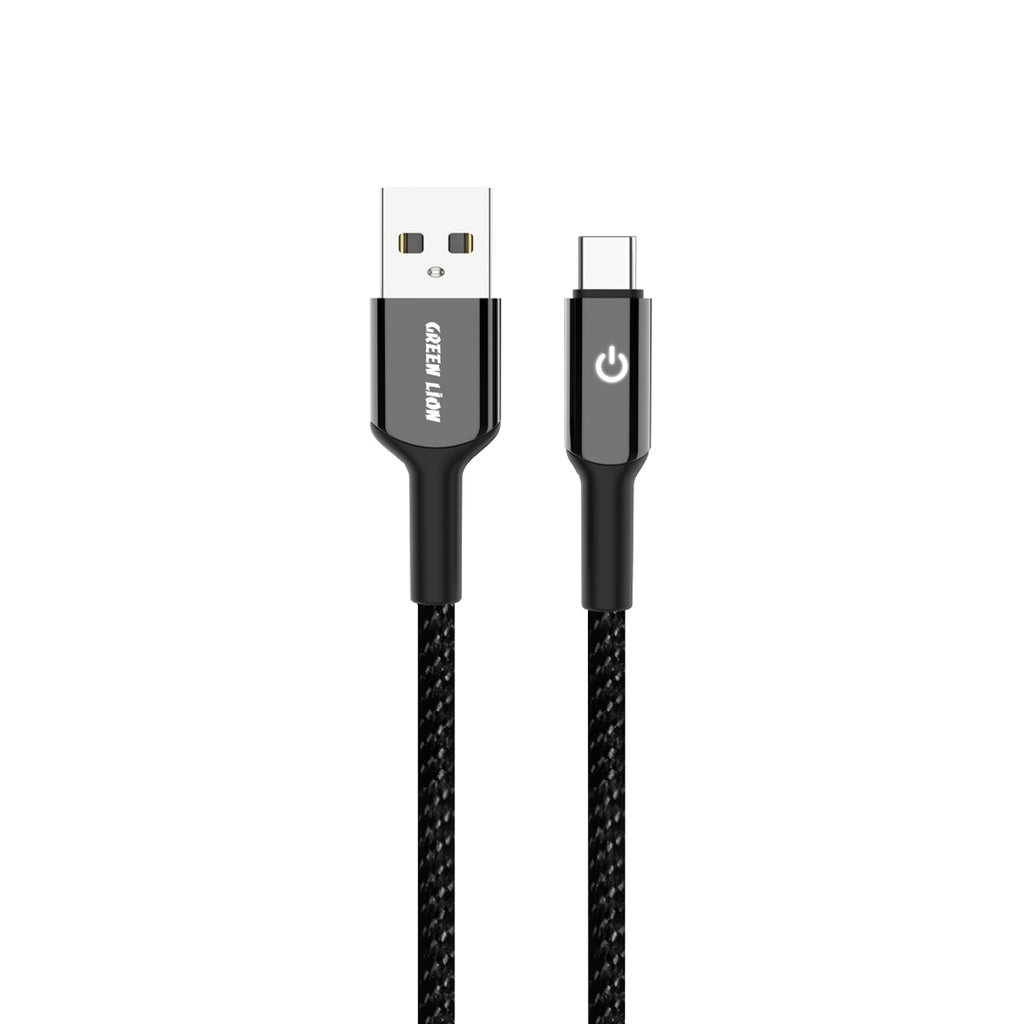 Green Lion USB-A to USB-C Braided Cable - Black Green Lion USB-A to USB-C Braided Cable - Black