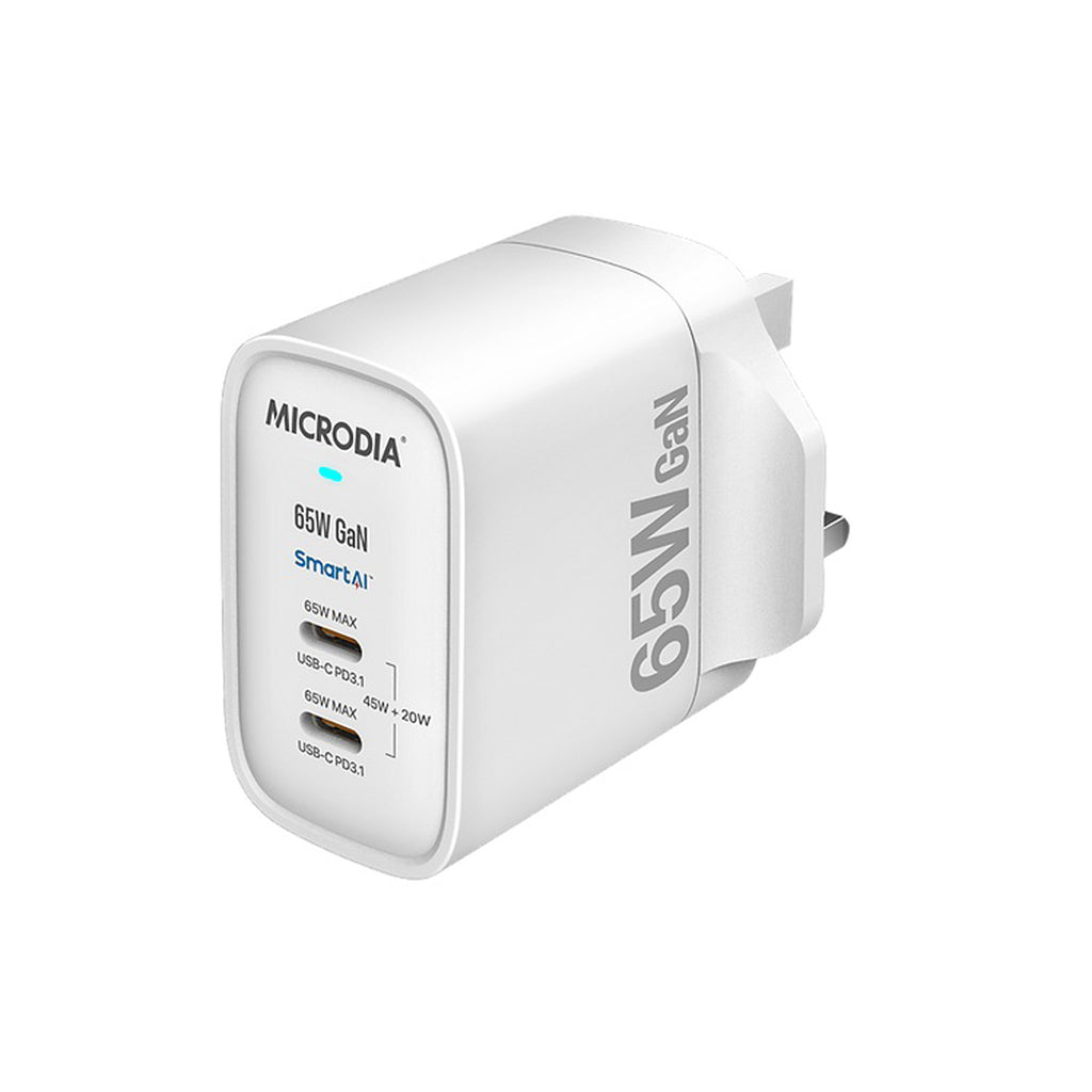 Microdia Charger Smart Cube Nano 65W Dual Port Gan PD 3.1