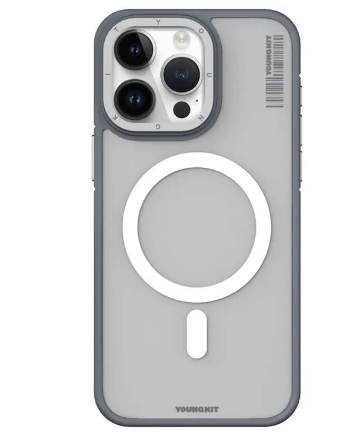 YOUNGKIT SKIN FEEL ROCK SAND MAGSAFE CASE FOR IPHONE 15 PRO - GREY YOUNGKIT SKIN FEEL ROCK SAND MAGSAFE CASE FOR IPHONE 15 PRO - GREY