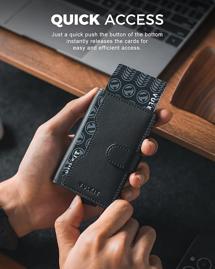 VULKIT RFID Blocking ID and Magnetic Button Bifold Wallet (VC-207) VULKIT RFID Blocking ID and Magnetic Button Bifold Wallet (VC-207)