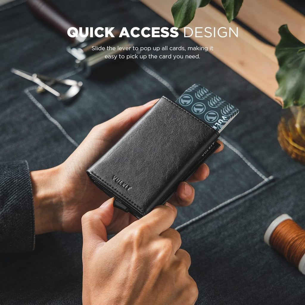 VULKIT Genuine Leather, Without Back Zipper Slot, Magnetic Strip Closure Tri-fold Wallet (VC208P) VULKIT Genuine Leather, Without Back Zipper Slot, Magnetic Strip Closure Tri-fold Wallet (VC208P)