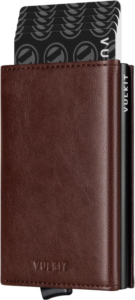 VULKIT Genuine Leather, Without Back Zipper Slot, Magnetic Strip Closure Tri-fold Wallet (VC208P) VULKIT Genuine Leather, Without Back Zipper Slot, Magnetic Strip Closure Tri-fold Wallet (VC208P)