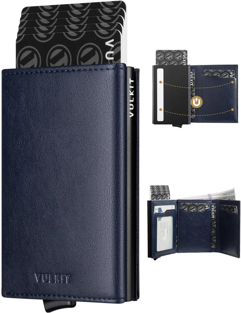 VULKIT Genuine Leather, Without Back Zipper Slot, Magnetic Strip Closure Tri-fold Wallet (VC208P) VULKIT Genuine Leather, Without Back Zipper Slot, Magnetic Strip Closure Tri-fold Wallet (VC208P)