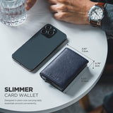 VULKIT Genuine Leather, Without Back Zipper Slot, Magnetic Strip Closure Tri-fold Wallet (VC208P)