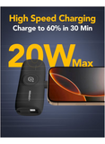 Remson Revo Charge 5000 mAh Nano Power Bank Wireless Charger Dual Charging Type-C Connector with Built-in Lightning Cable (Black)