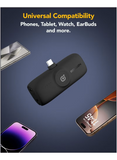 Remson Revo Charge 5000 mAh Nano Power Bank Wireless Charger Dual Charging Type-C Connector with Built-in Lightning Cable (Black)