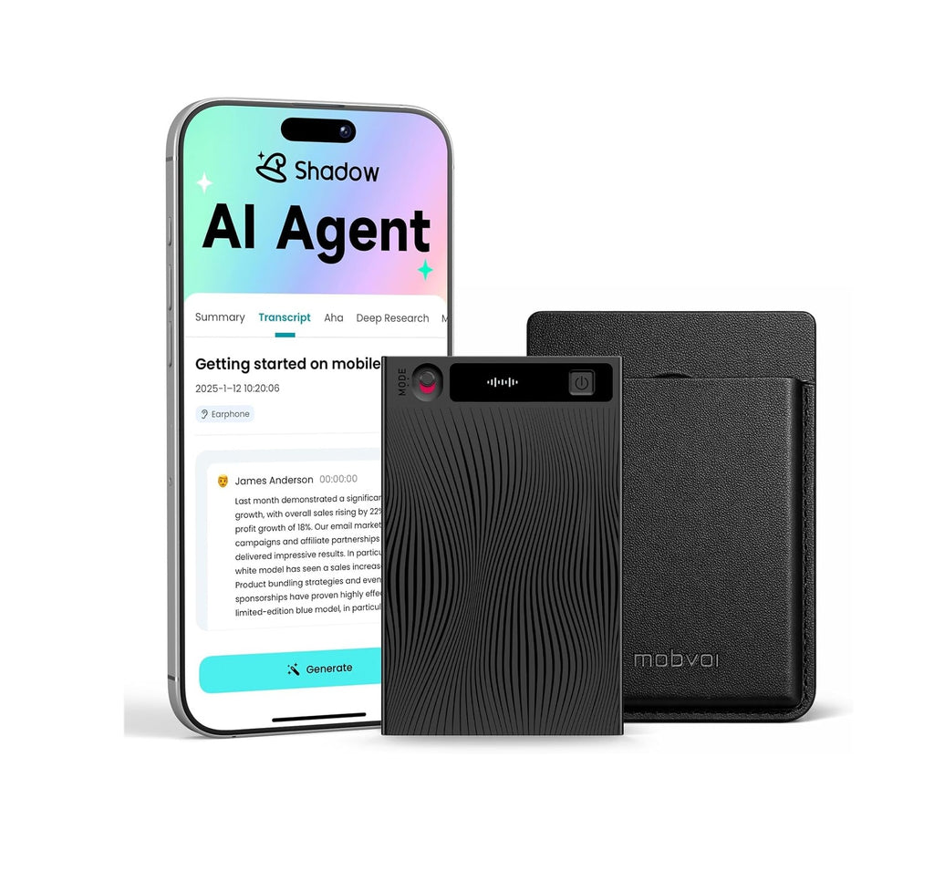 MOBVOI TICNOTE AI Voice Recorder, AI Transcription ,Memory, Digital Voice Recorder for Meeting Lecture Call, 2026